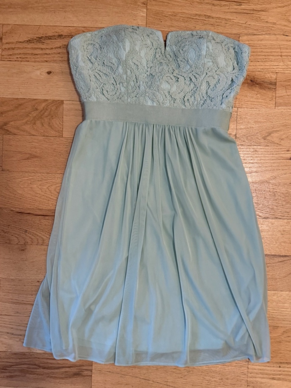 Adrianna Papell Mint Strapless Lace A-Line Cocktail Dress Bridesmaid Size 6